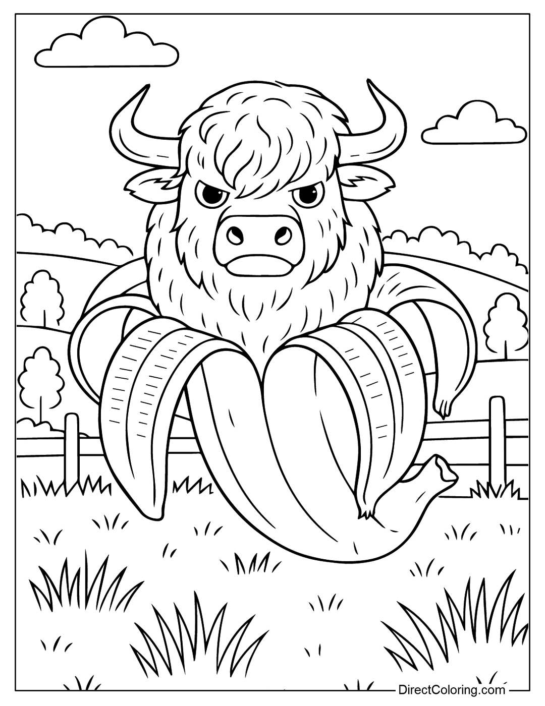 Bulliccinni Bananini Coloring Page Italian Brainrot
